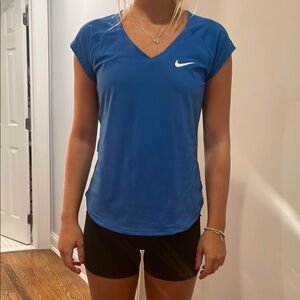 Nike Blue Fitted Cap Sleeve Tee